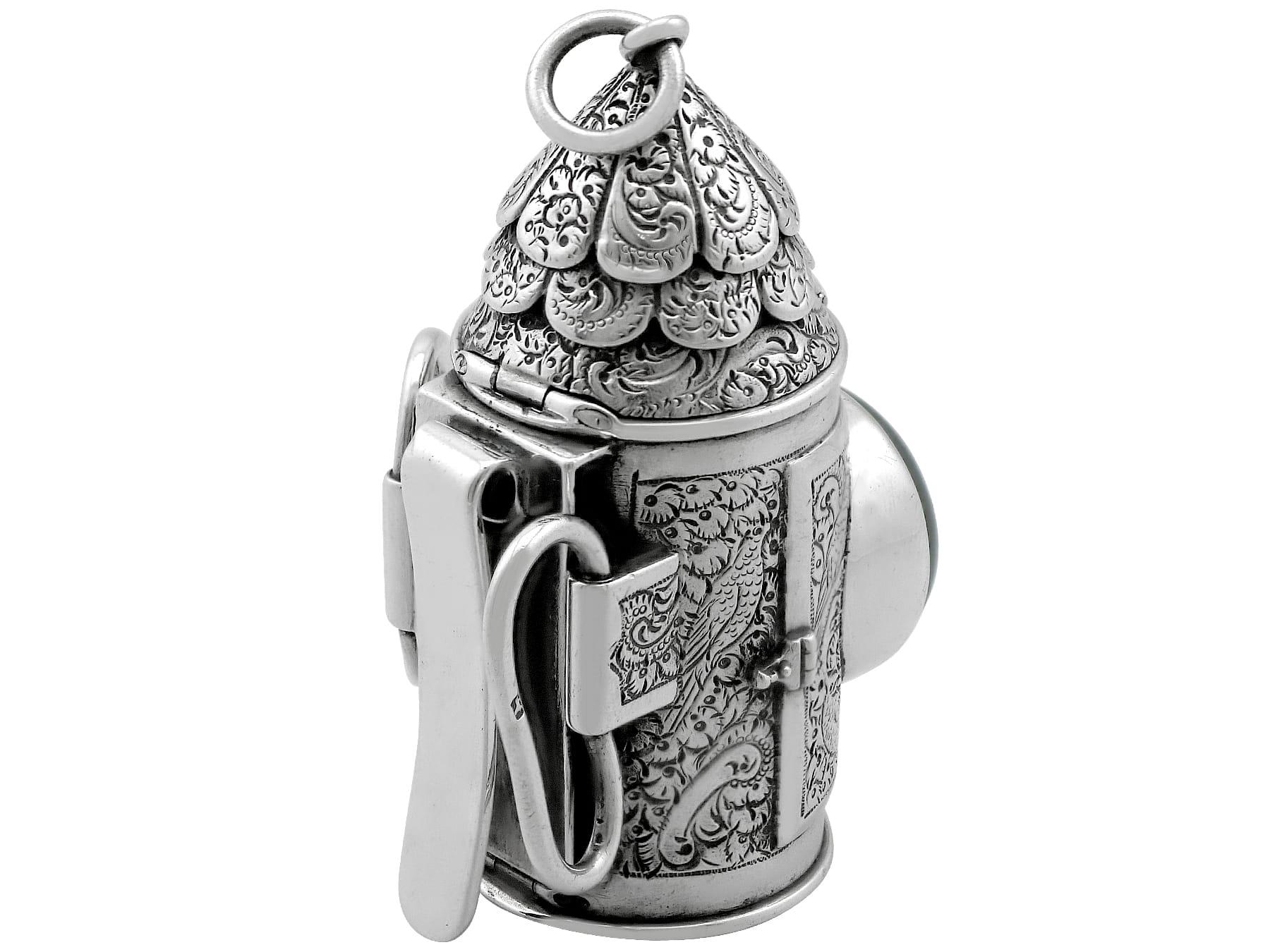 Sterling Silber und Bergkristall Kombination Vinaigrette/Fadenspulenhalter (Britisch) im Angebot