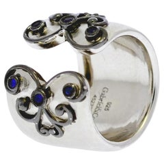 Used Sterling Silver and Sapphires Ring