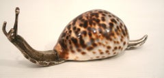 Sterling Silver and Shell Snail Sculpture / Figure Paperweight