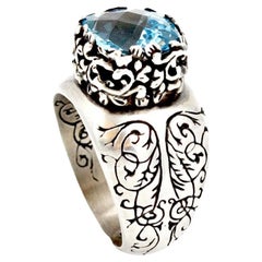 Sterling Silver and Sky Blue Topaz Fashion Ring