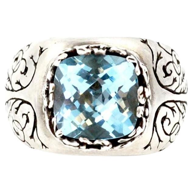 Sterling Silver and Sky Blue Topaz Fashion Ring For Sale