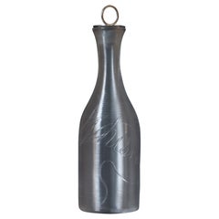 Carafe « twister » en argent sterling et verre, poinçonnée 1900