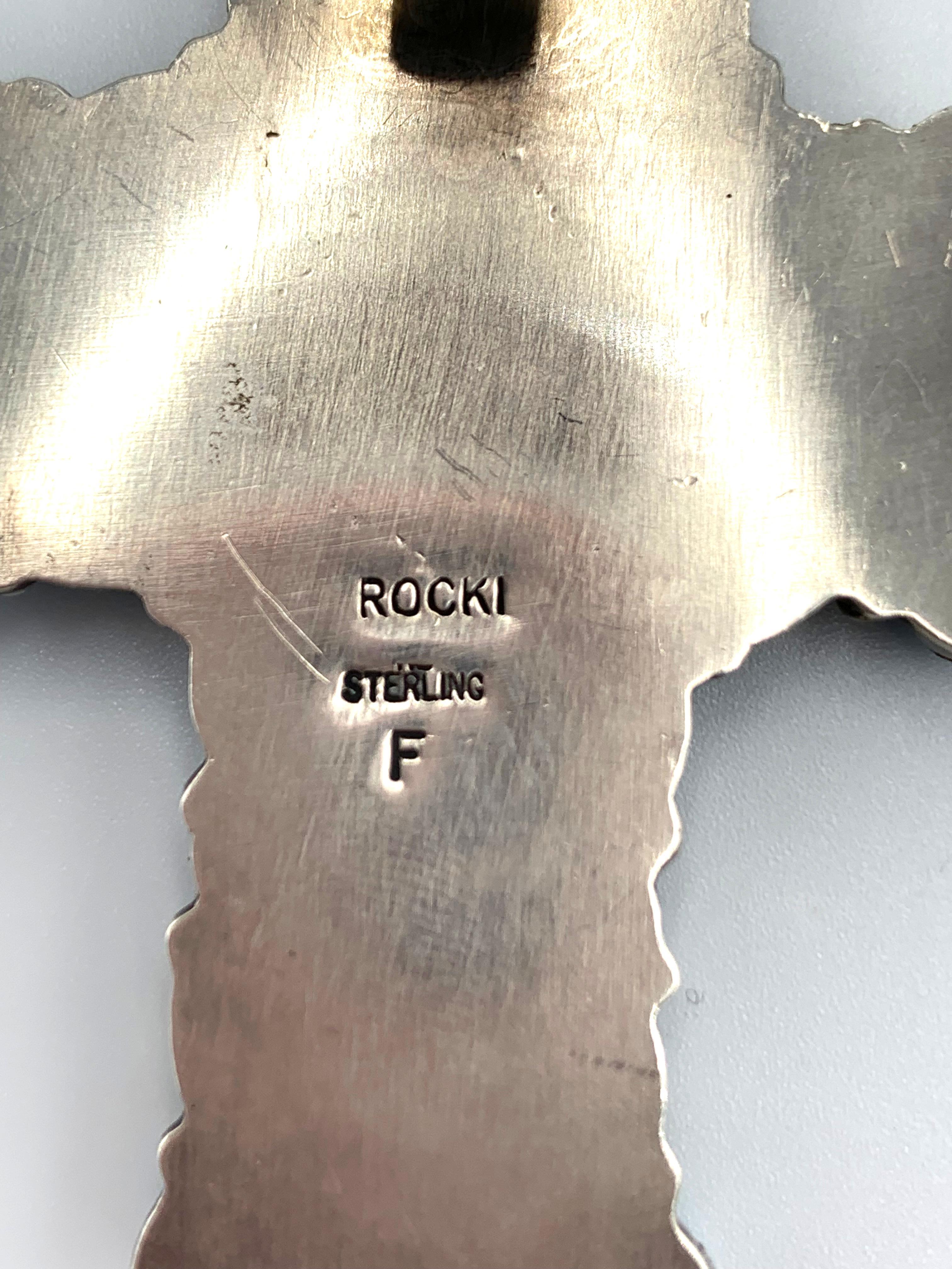 Ciondolo a croce in argento e turchese di Rocki Gorman in vendita 5