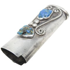 Sterling Silver and Turquoise Lighter Case