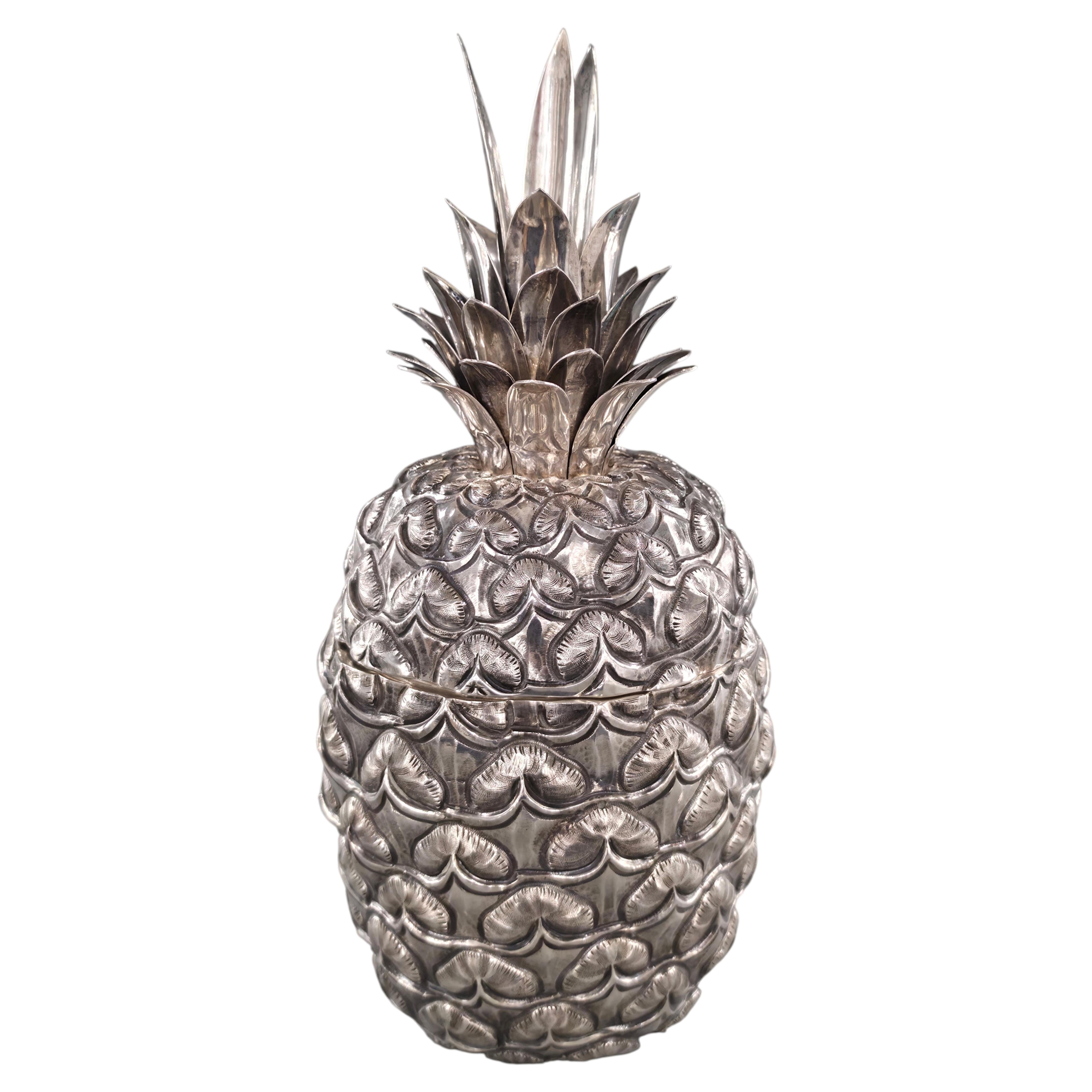 Sterling Silver And Vermeil Pineapple Box