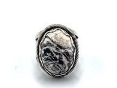 Sterling Silver and White Buffalo Ring by Elgin Tom (Size 8 ¾)