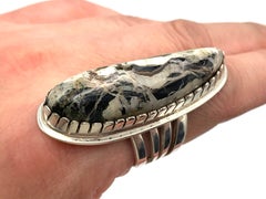 Sterling Silver and White Buffalo Ring by Tommy Jackson (Size 8)