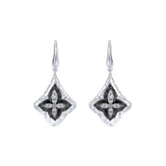 Sterling Silver and White Sapphire Earrings with Black Rhodium