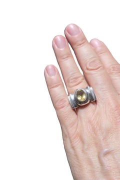 Sterling Silver and Yellow Citrine Stone Ring