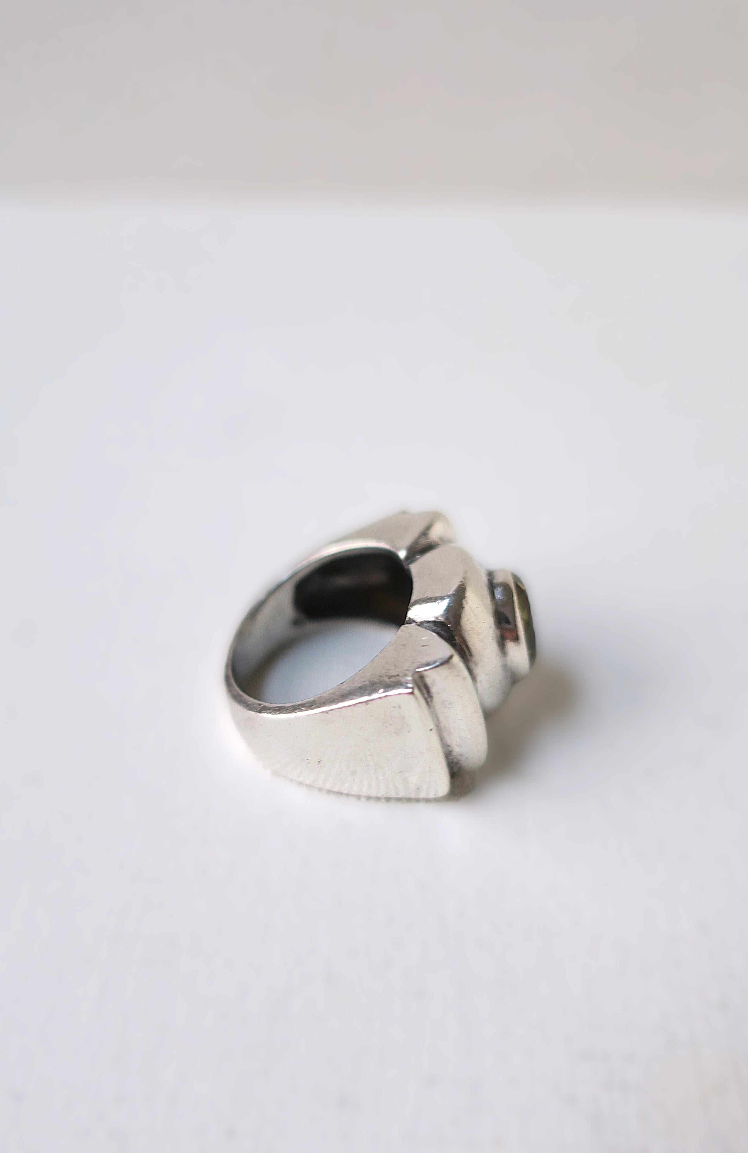 Ring aus Sterlingsilber und gelbem Citrin und Citrin im Angebot 2