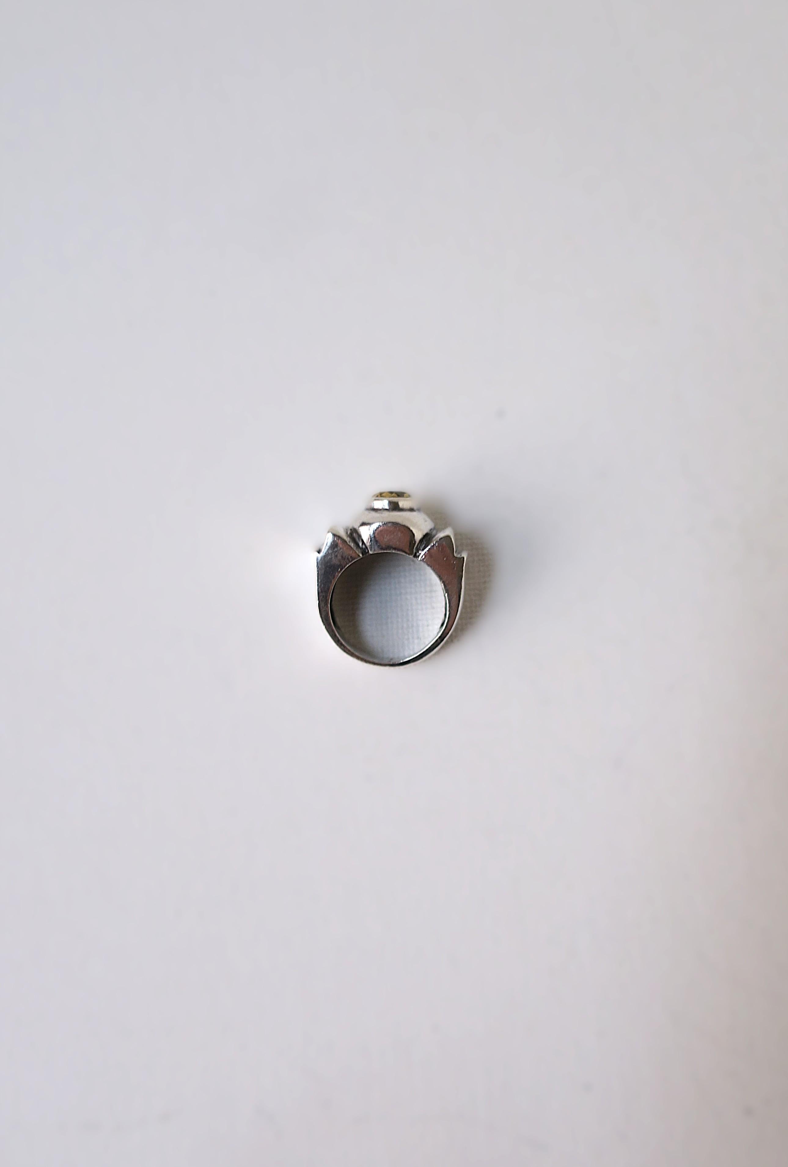 Ring aus Sterlingsilber und gelbem Citrin und Citrin im Angebot 3