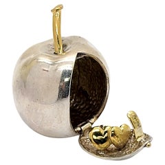 Sterling Silver and Yellow Gold Plated Apple Box