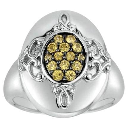   Sterling Silver and Yellow Sapphire Fashion Ring For Sale