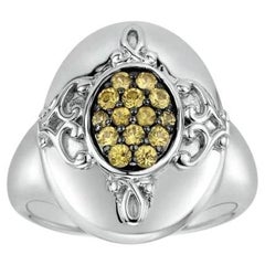   Sterling Silver and Yellow Sapphire Fashion Ring