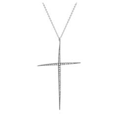 Collar Cruz Diamante Antiguo Plata de Ley