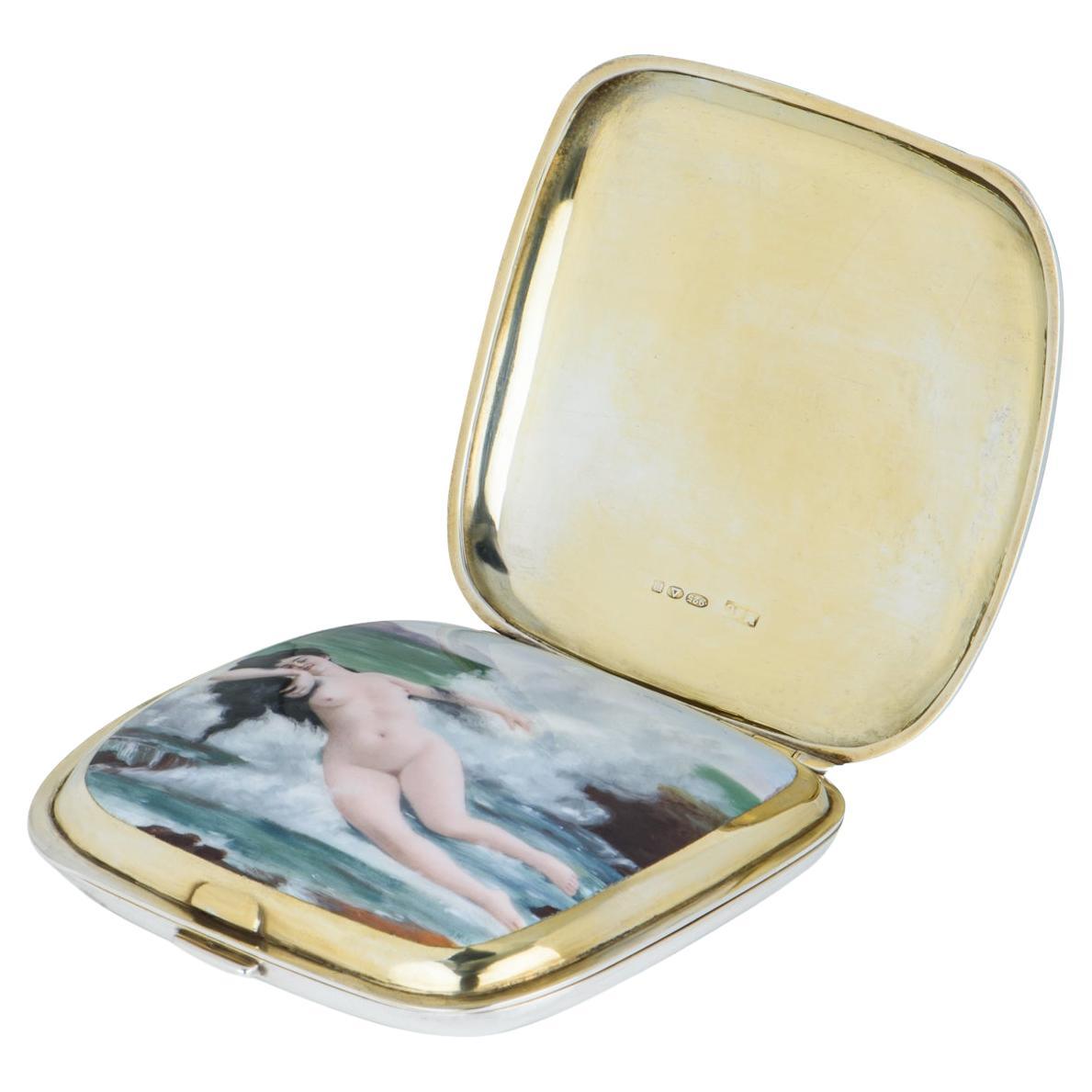 Sterling Silver Antique Erotic Cigarette Case