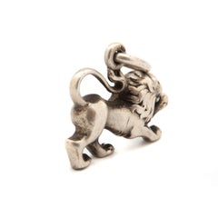Sterling Silver Antique Lion Charm Pendant