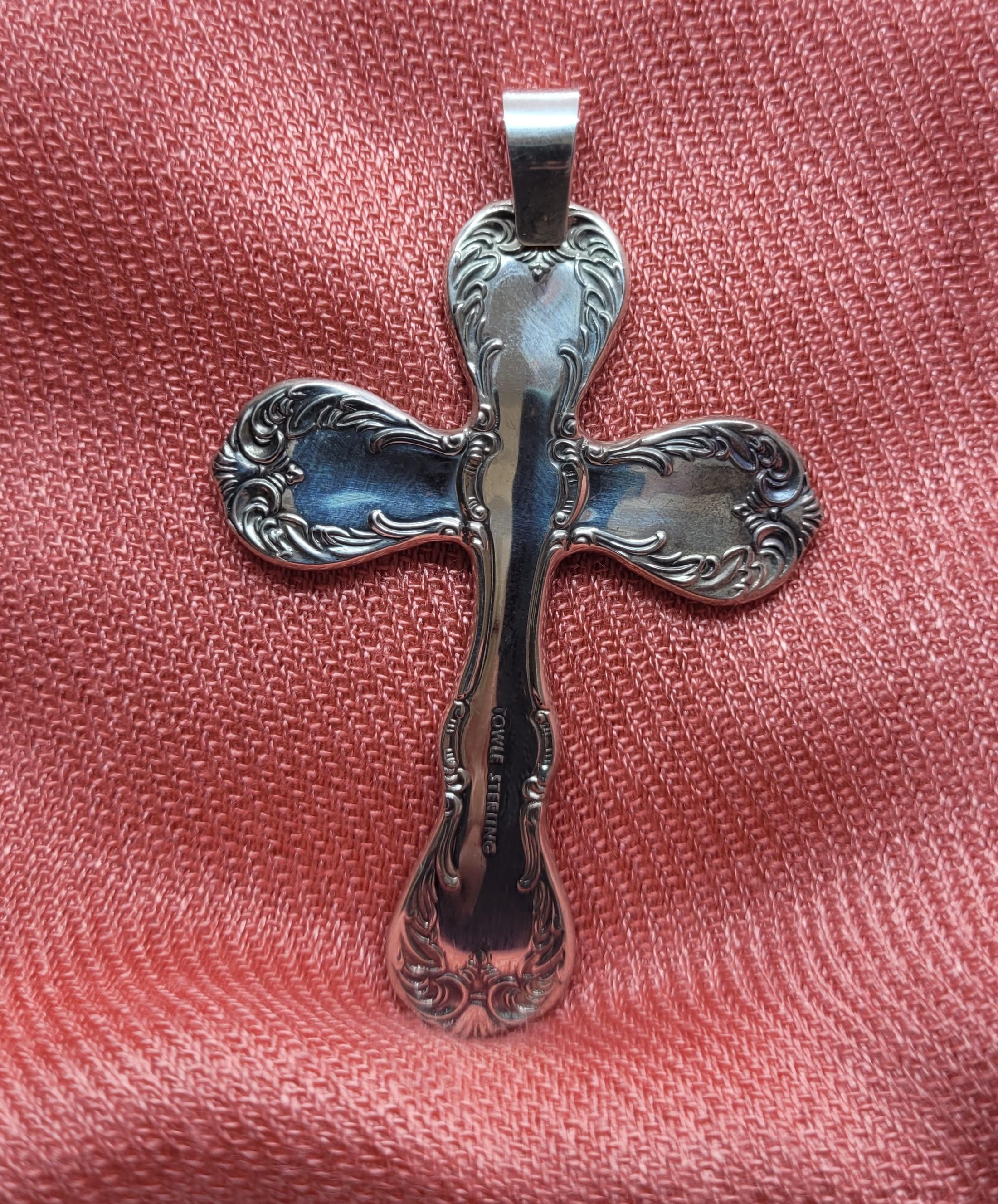 cross necklace with spoon