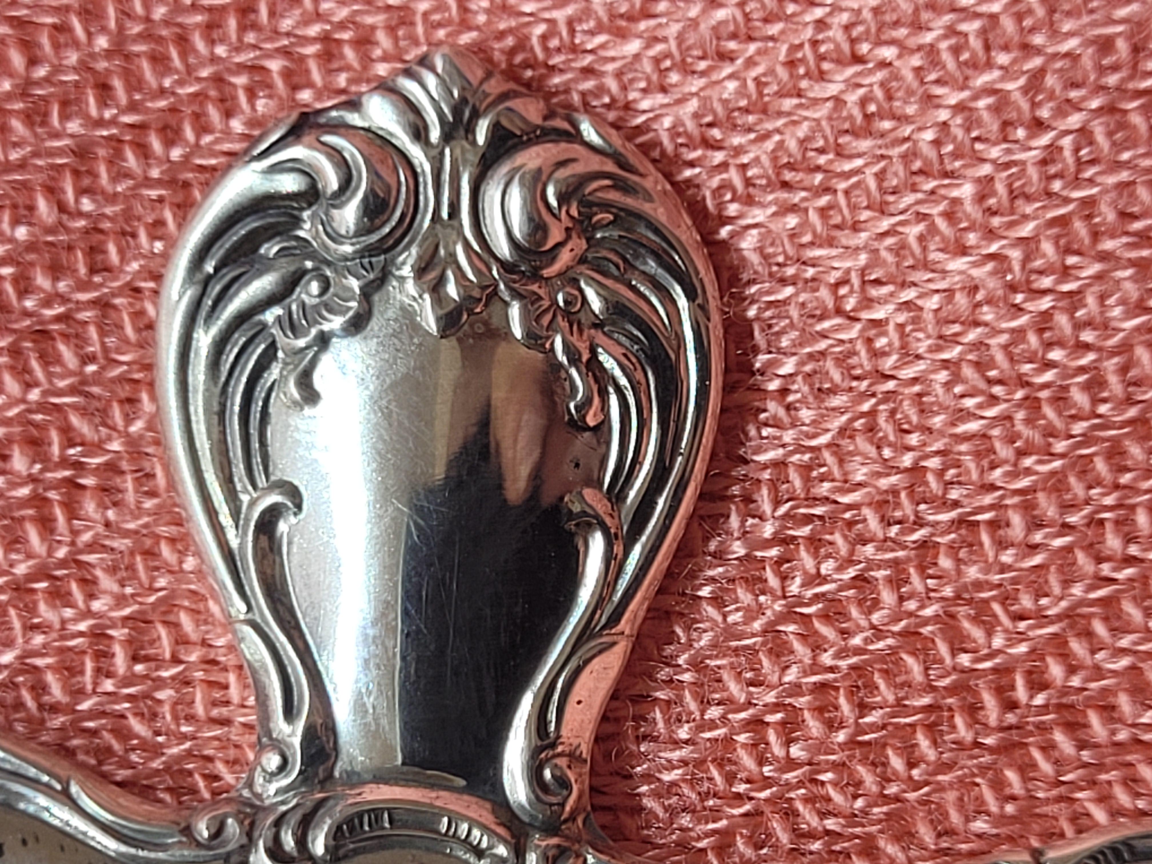 Sterling Silver Antique Spoon Cross Pendant, Floral Scroll, 'Towle Sterling In Good Condition For Sale In Rancho Santa Fe, CA
