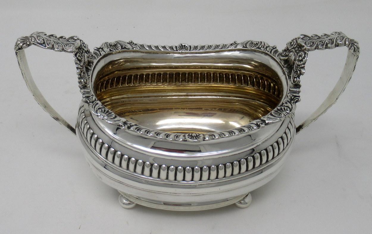Edwardian Sterling Silver Antique Three-Piece Tea Set George Nathan Ridley Chester, 1907