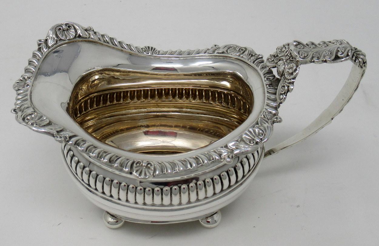 English Sterling Silver Antique Three-Piece Tea Set George Nathan Ridley Chester, 1907
