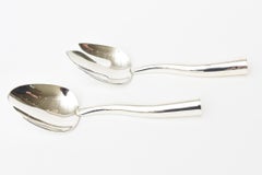 Antonio Lopez Sterling Silver Modernist Serving Pieces Signed Vintage
