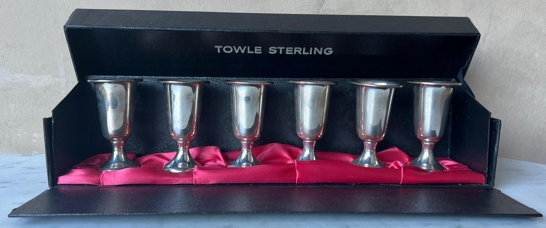Late 20th Century Sterling Silver Aperitif Glasses by Towle
