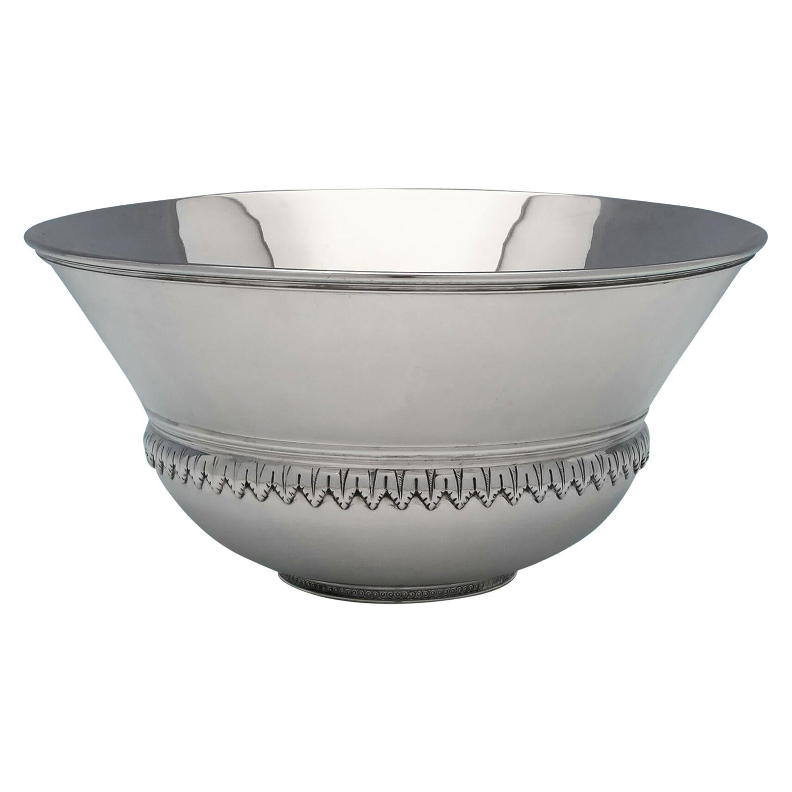 Art Deco Sterling Silver 'Mazer' Bowl by Richard Comyns in 1936