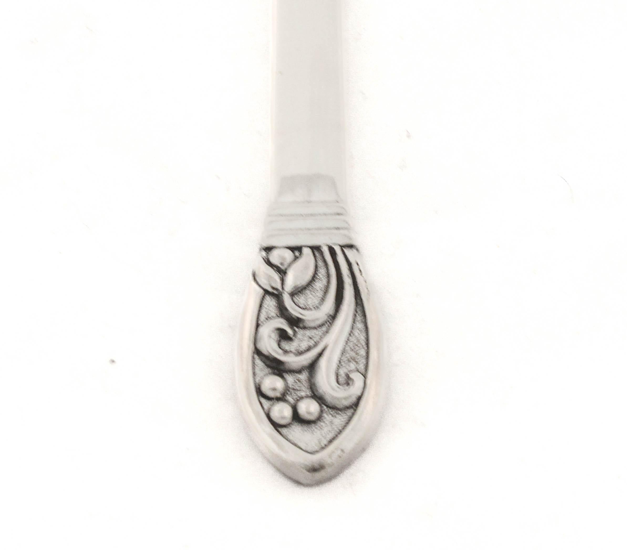 Cuchillo para pan Art Déco de plata de ley principios del siglo XX en venta