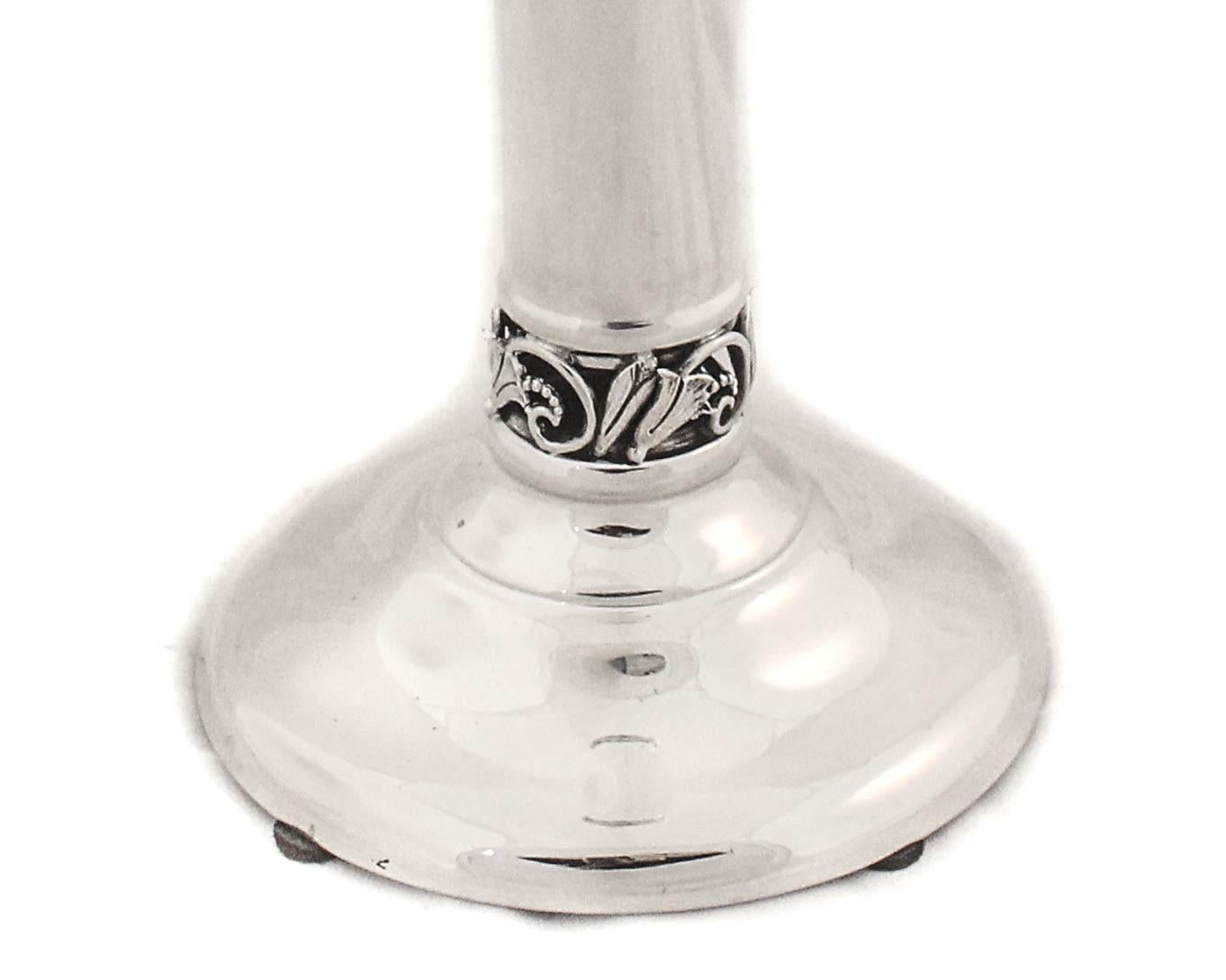 Candeleros Art Déco de plata de ley principios del siglo XX en venta
