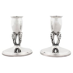 Sterling Silver Art Deco Candlesticks