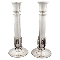 Sterling Silver Art Deco Candlesticks