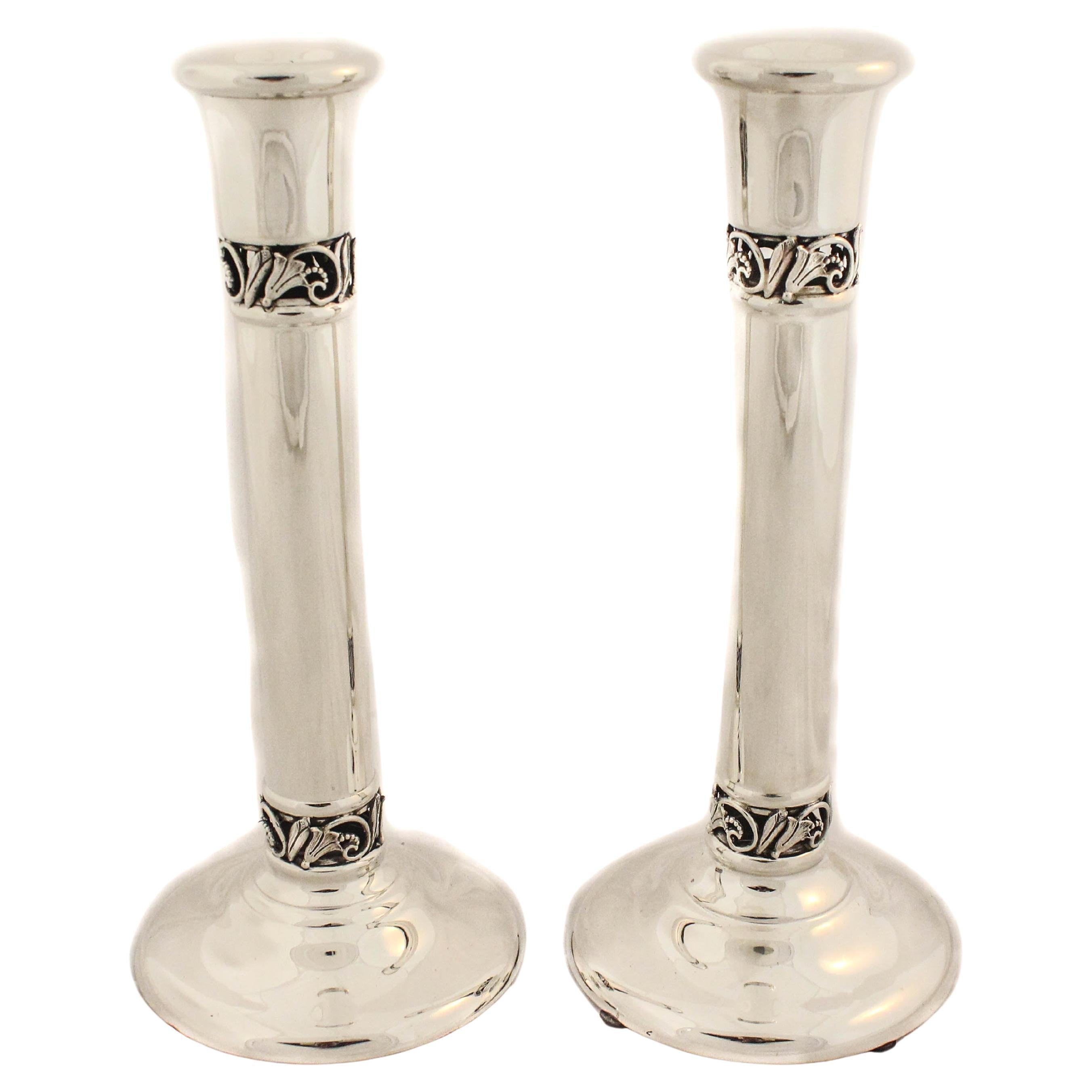 Candeleros Art Déco de plata de ley en venta