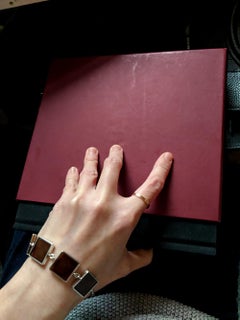 Sterling Silver Architectural Bracelet with Dark Smoky Quartzes