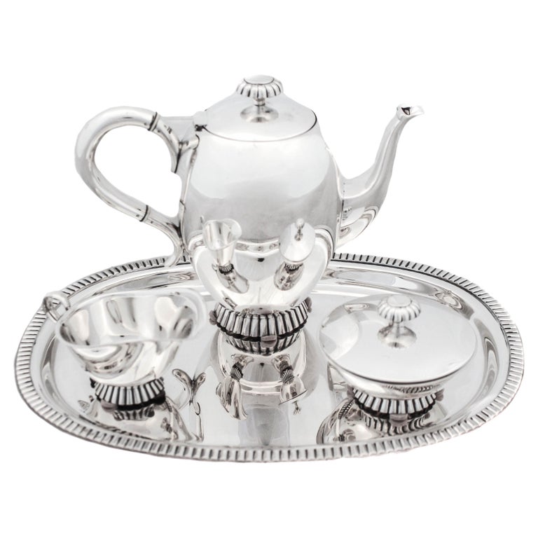 Sterling Silver Art Deco Tea Set For Sale at 1stDibs