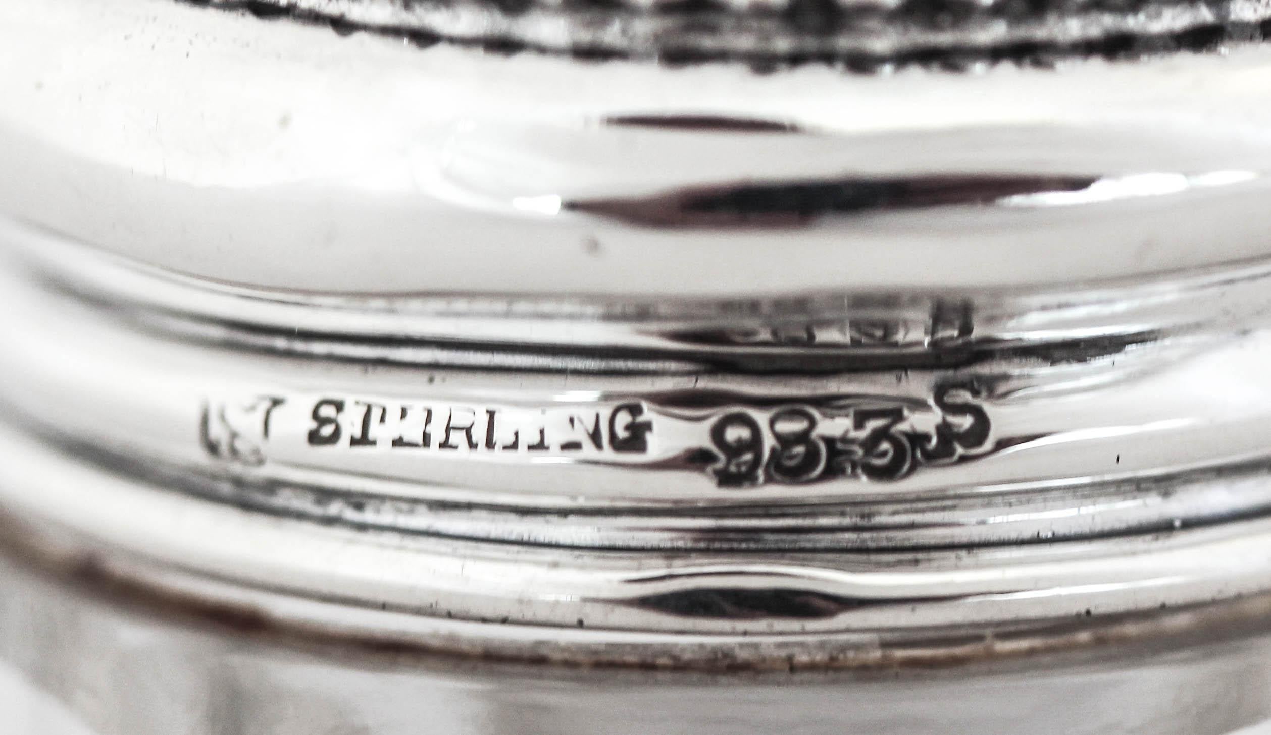 Early 20th Century Sterling Silver Art Deco Vanity Jar For Sale