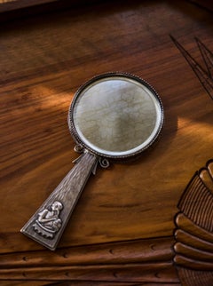 Sterling Silver Art Nouveau Hand Mirror