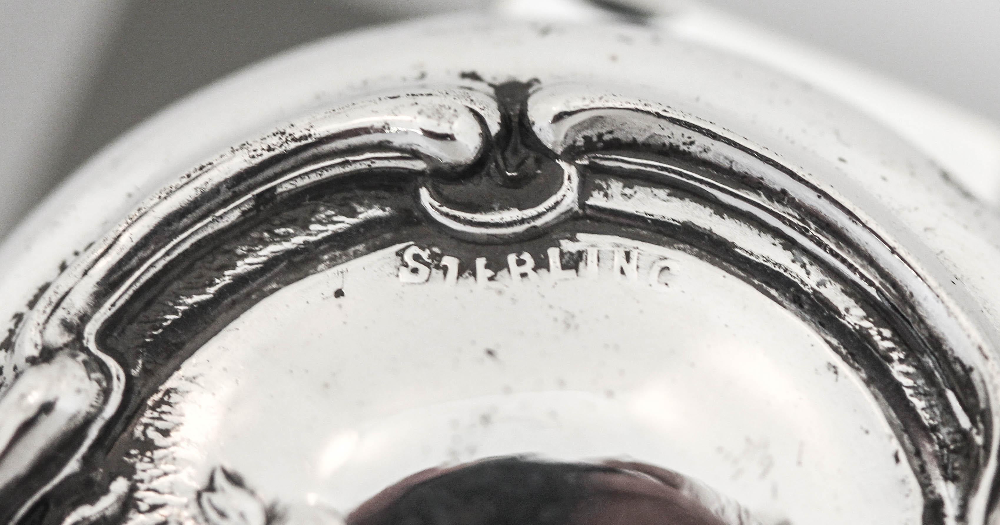 Sterling Silber Jugendstil Tintenfass im Zustand „Hervorragend“ im Angebot in Brooklyn, NY