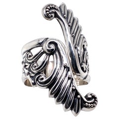 Sterling Silver Art Nouveau Inspired Hinged Bracelet