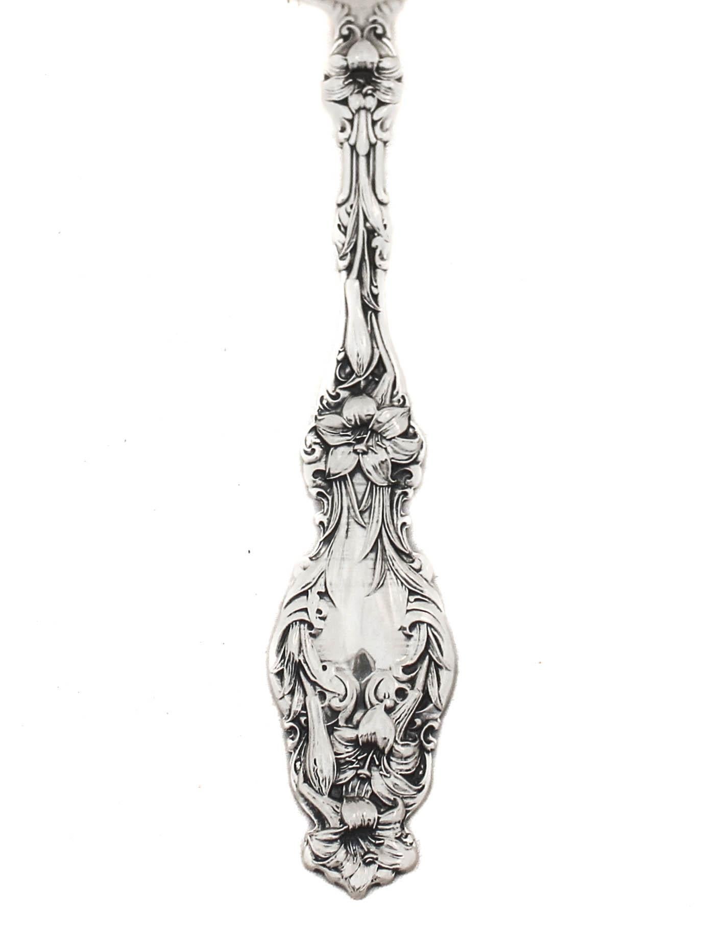 American Sterling Silver Art Nouveau “Lily” Server For Sale