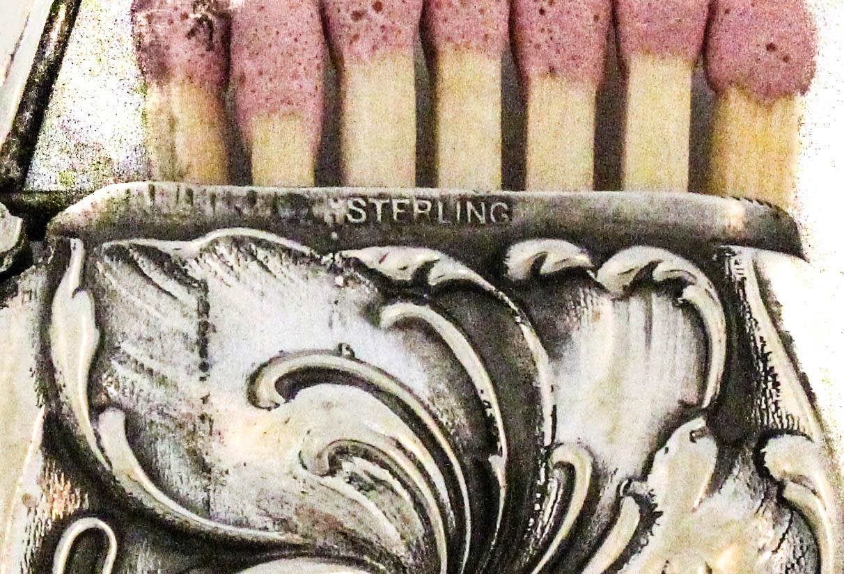 Sterling Silber Jugendstil Streichholzschachtel im Zustand „Hervorragend“ im Angebot in Brooklyn, NY