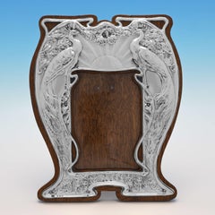 Raro marco Art Nouveau antiguo de plata de ley - Heath & Middleton 1904