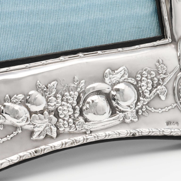 English Art Nouveau Antique Sterling Silver Photograph Frame from 1911