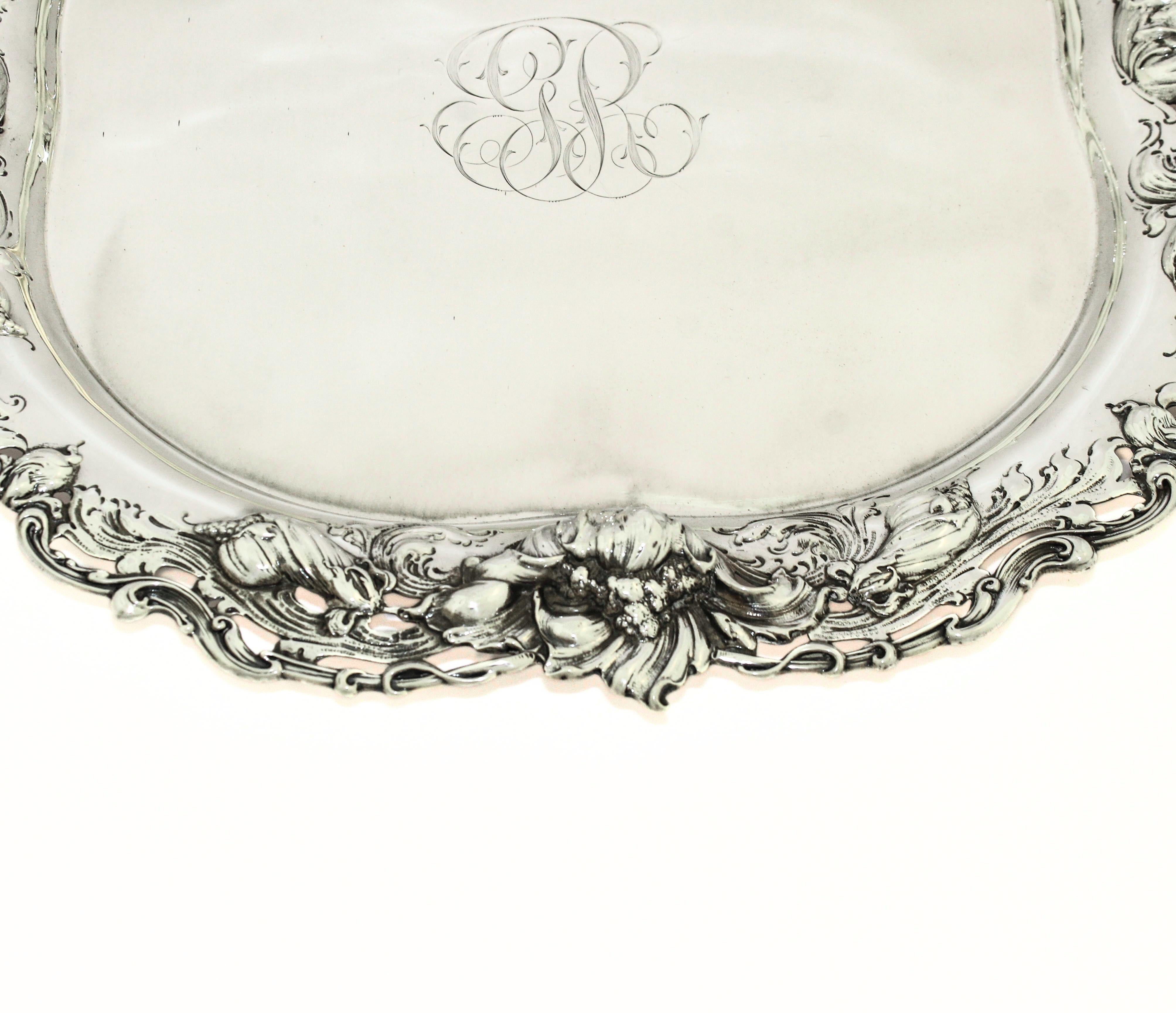 Sterling Silber Jugendstil-Teller (amerikanisch) im Angebot