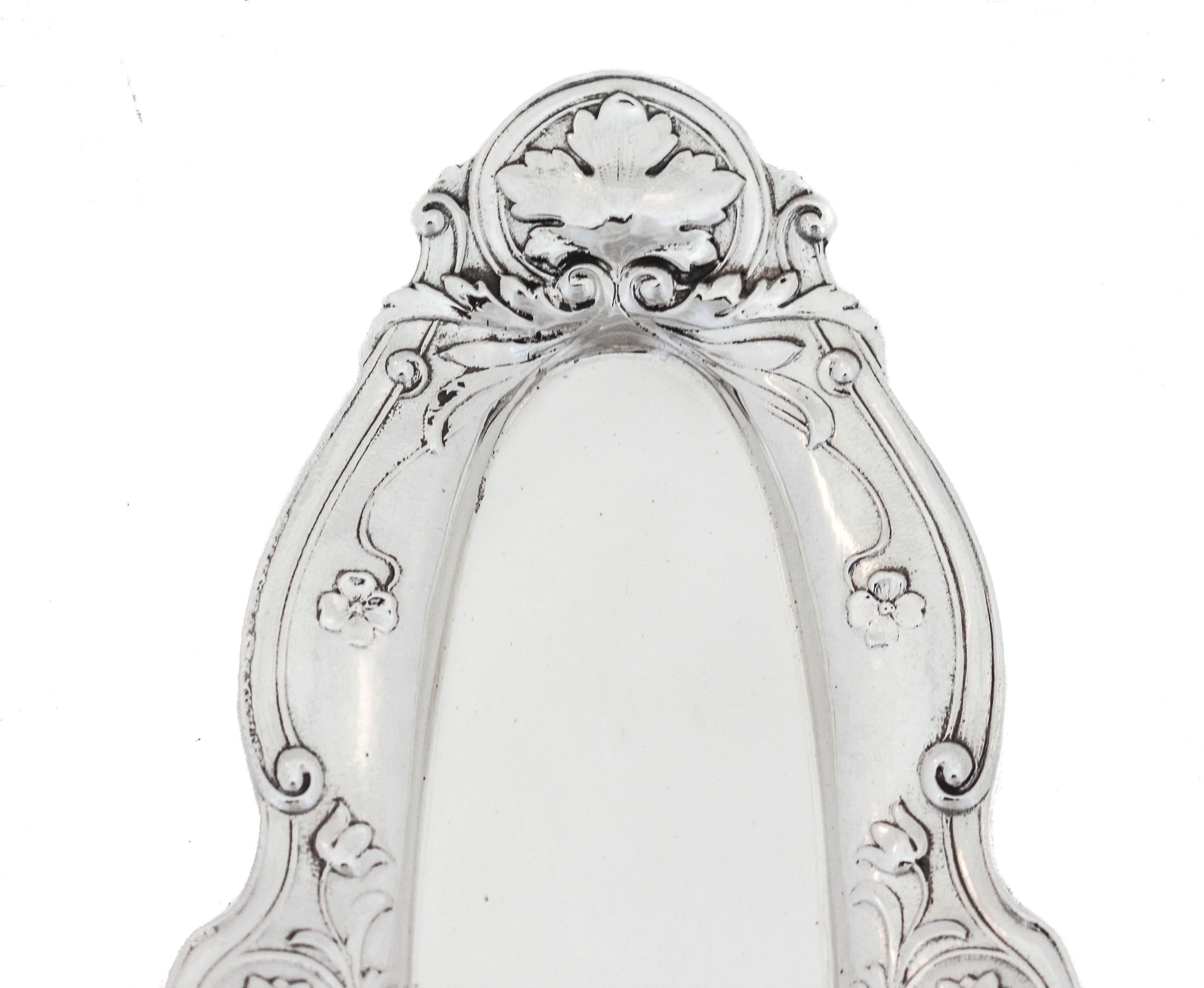 American Sterling Silver Art Nouveau Ring Tray For Sale