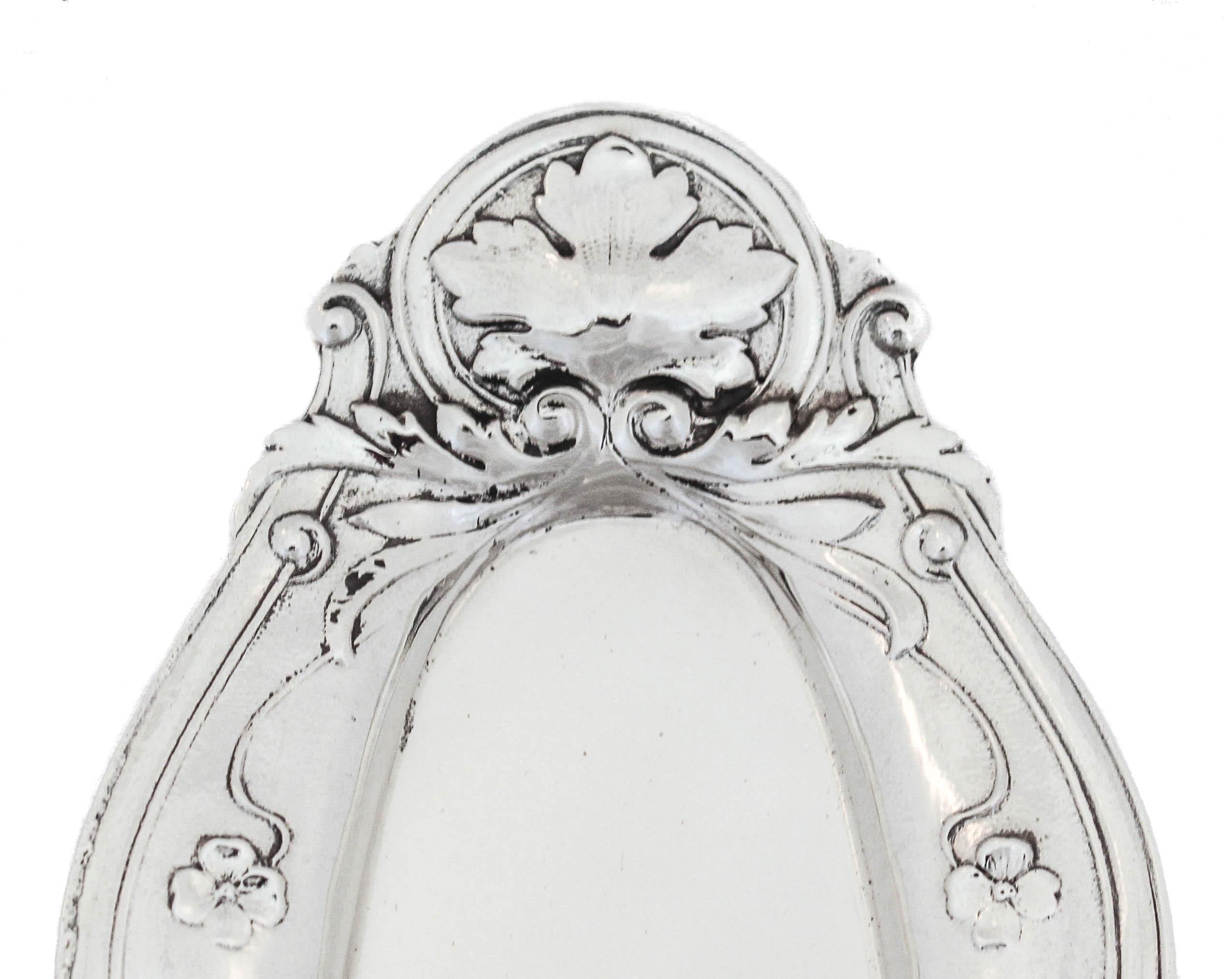 Sterling Silver Art Nouveau Ring Tray In Excellent Condition For Sale In Brooklyn, NY