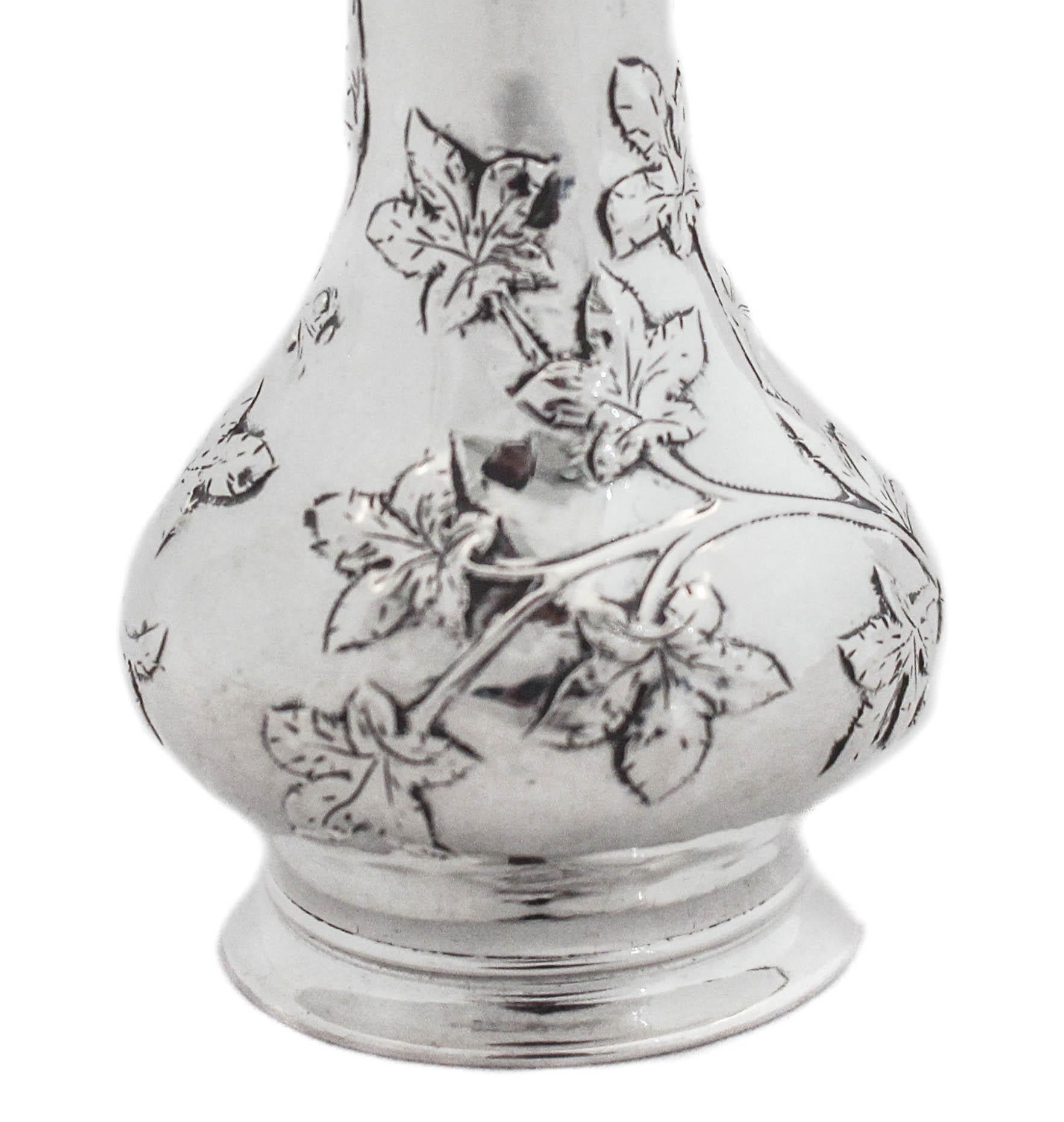 American Sterling Silver Art Nouveau Salt Shakers For Sale
