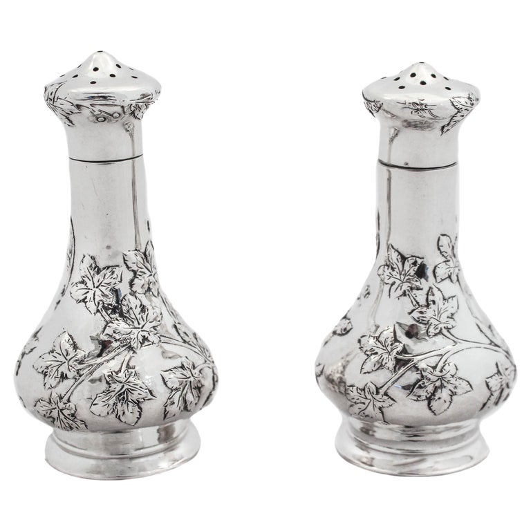 Sterling Silver Art Nouveau Salt Shakers For Sale at 1stDibs
