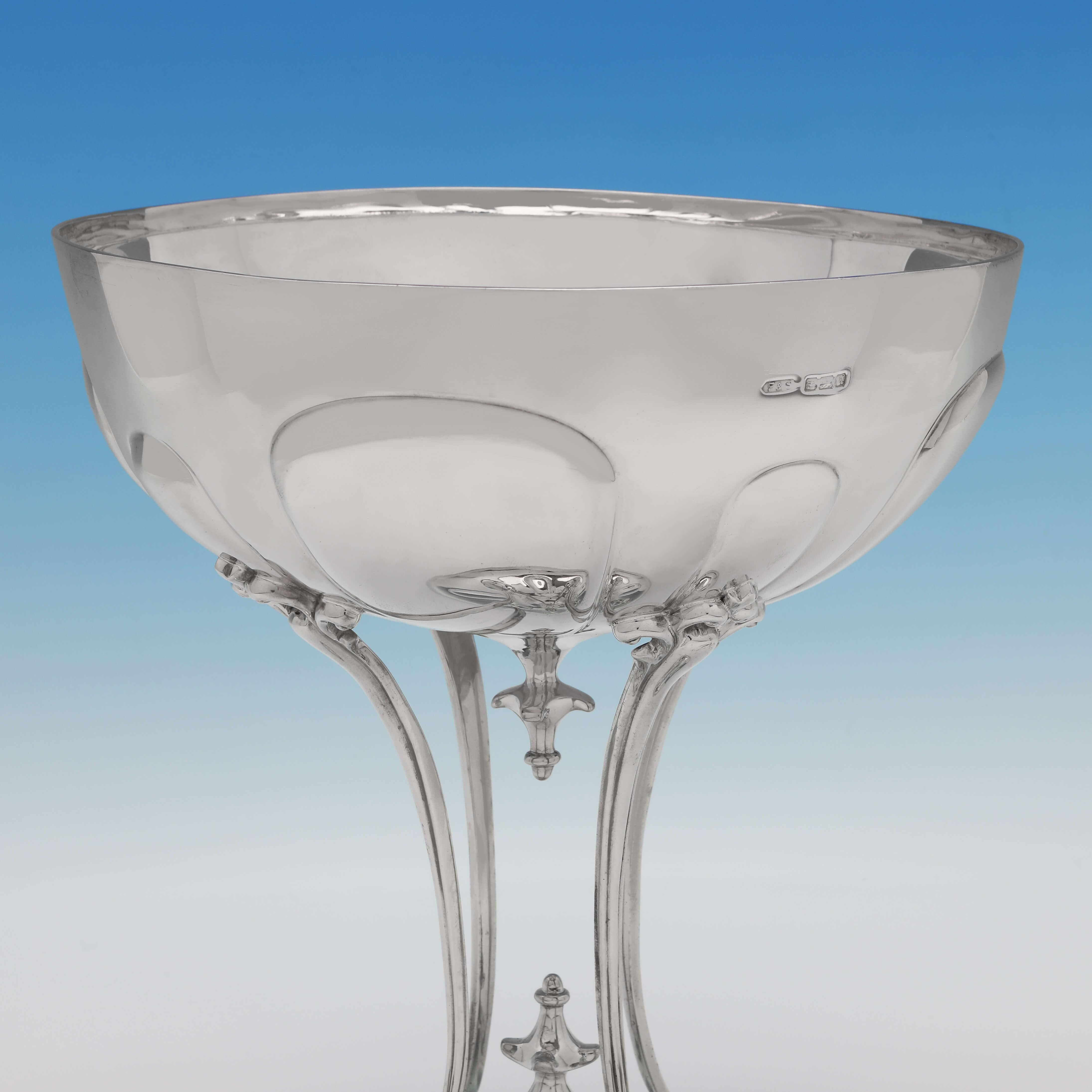 English Art Nouveau Antique Sterling Silver Trophy or Centrepiece, Sheffield, 1912