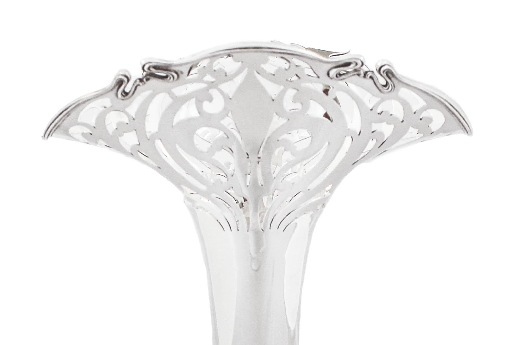 American Sterling Silver Art Nouveau Vase